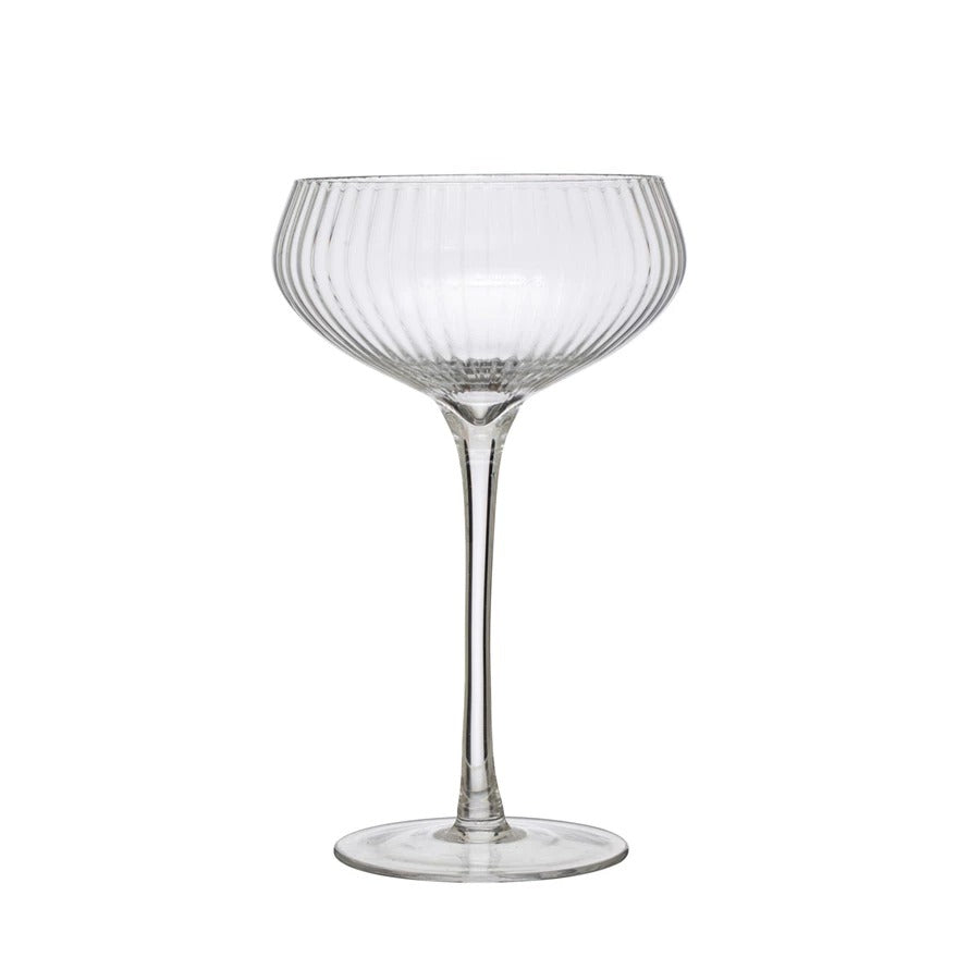 Fluted Coupe Glass Set/2 Details Lancaster