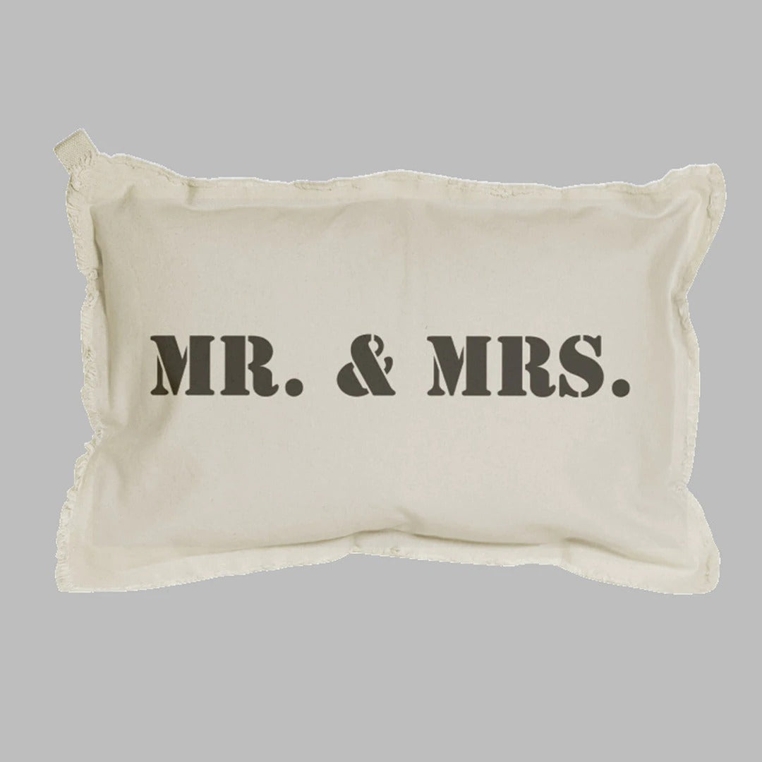 Mr. & Mrs. 12 x 18 Natural Pillow