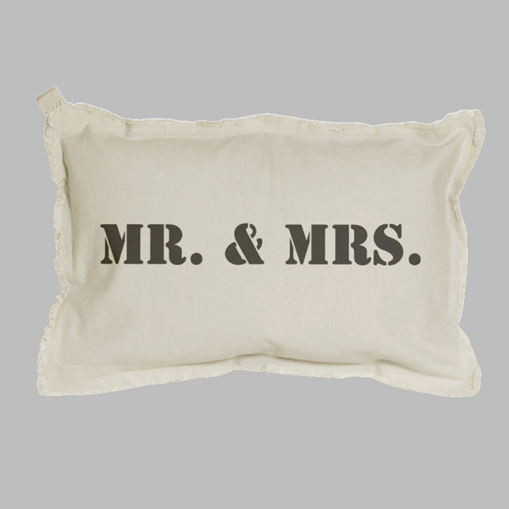 Mr. & Mrs. 12 x 18 Natural Pillow