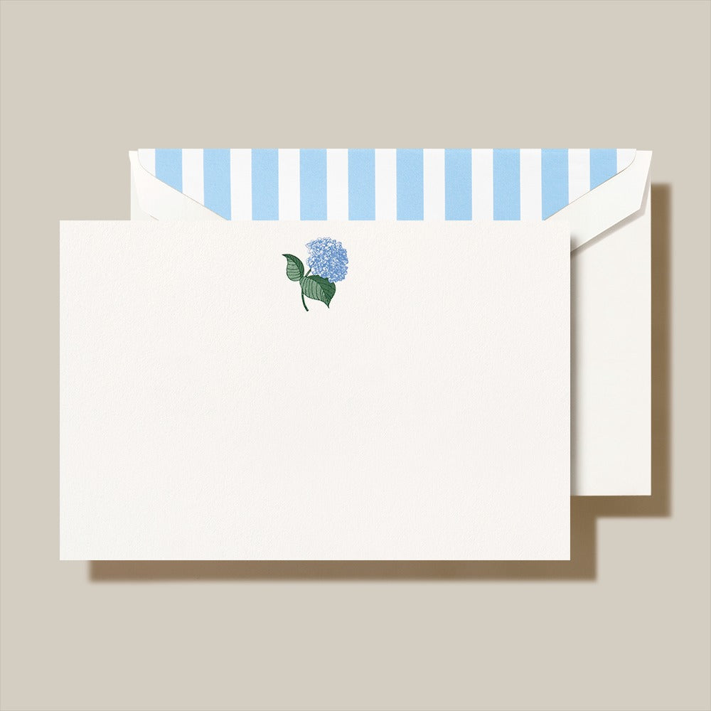 White Engraved Blue Hydrangea Note Set – Details Lancaster