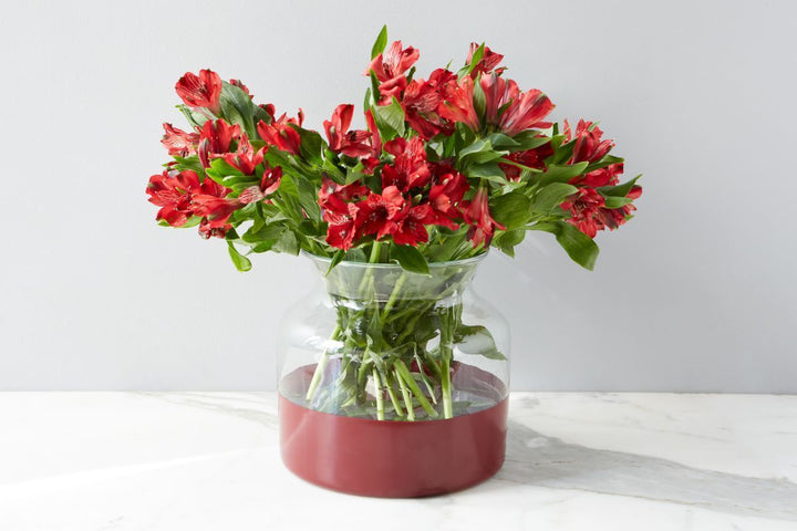 Merlot Color Block Flower Vase