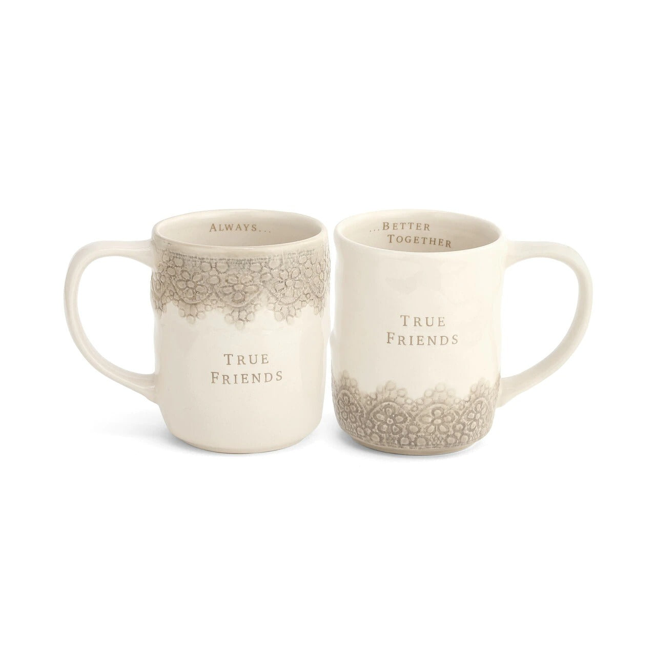 DEMDACO Grandpa and Grandma Hug Mugs - Set of 2 12 ounce - White