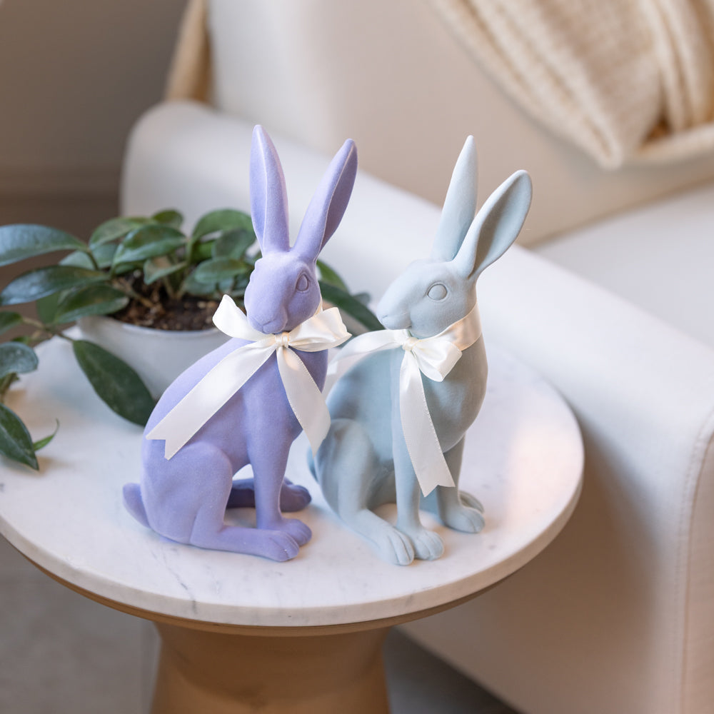 10.5" Pastel Flocked Bunny