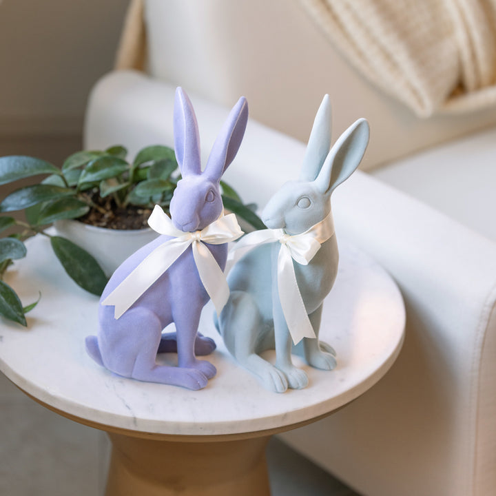 10.5" Pastel Flocked Bunny