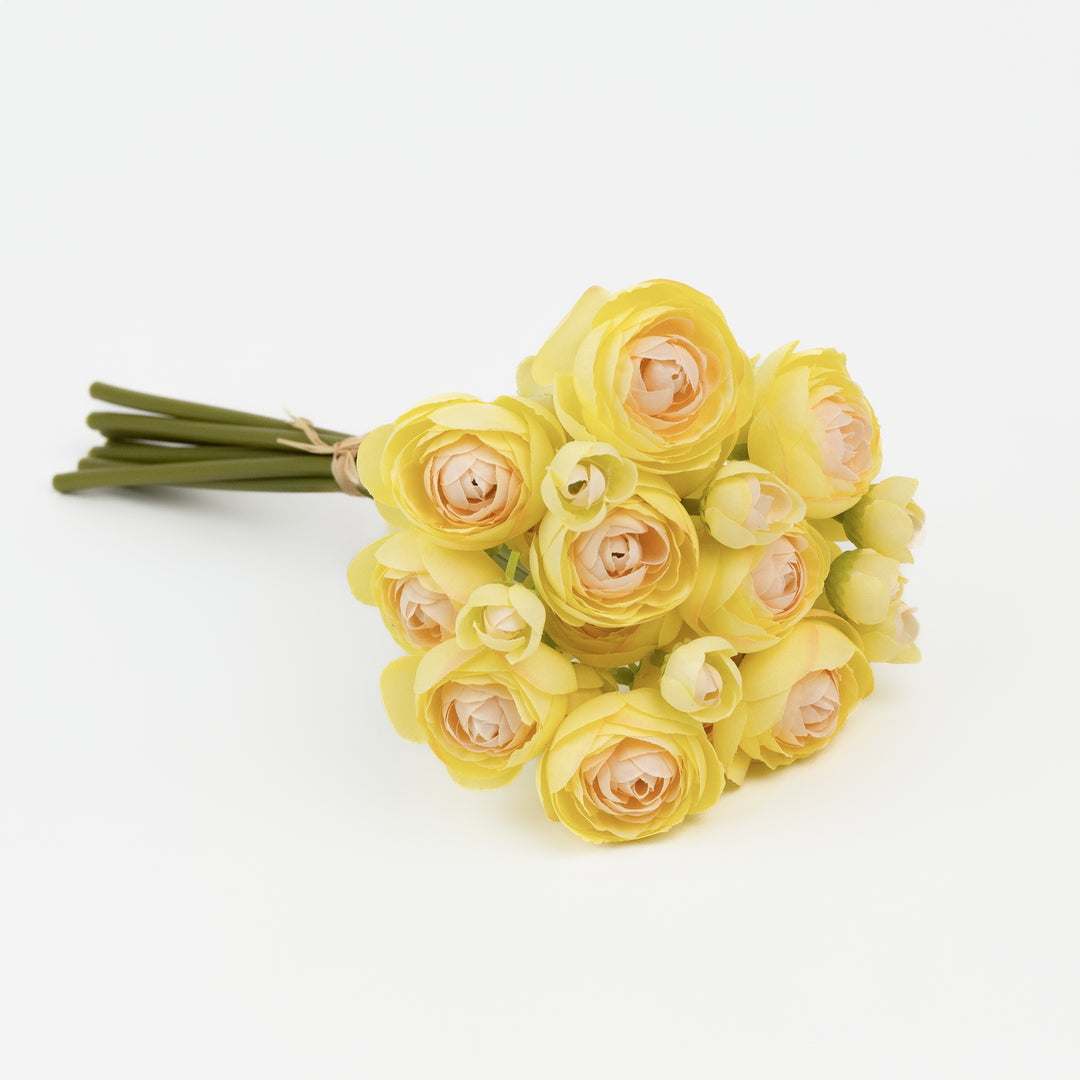 11" Yellow Mini Ranunculus Bundle