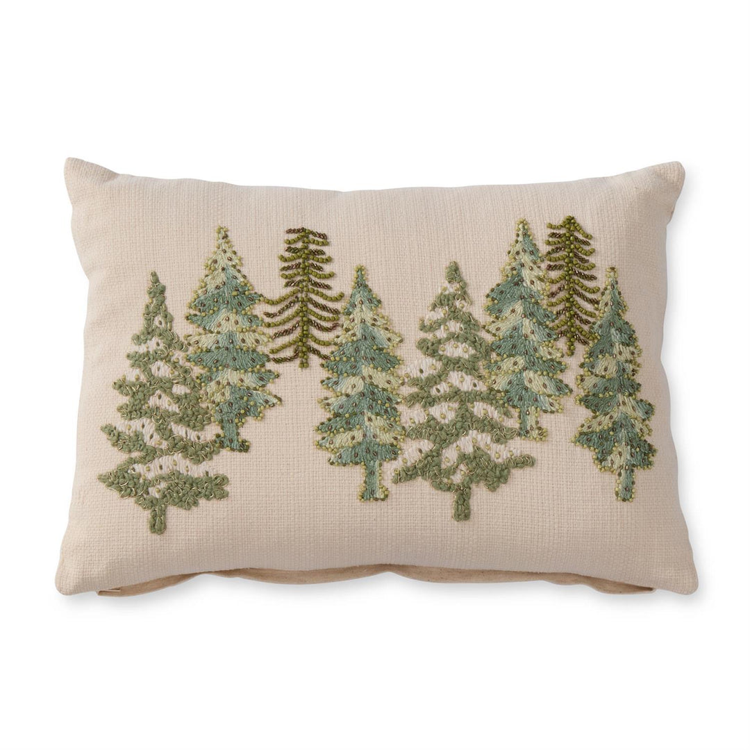 14" Pinetum Embroidered Lumbar Pillow
