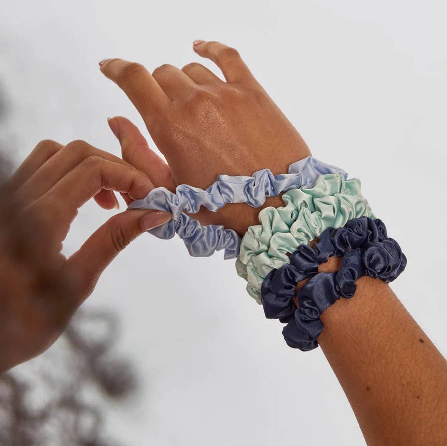 Garden Bouquet Satin Scrunchies, Set of 5