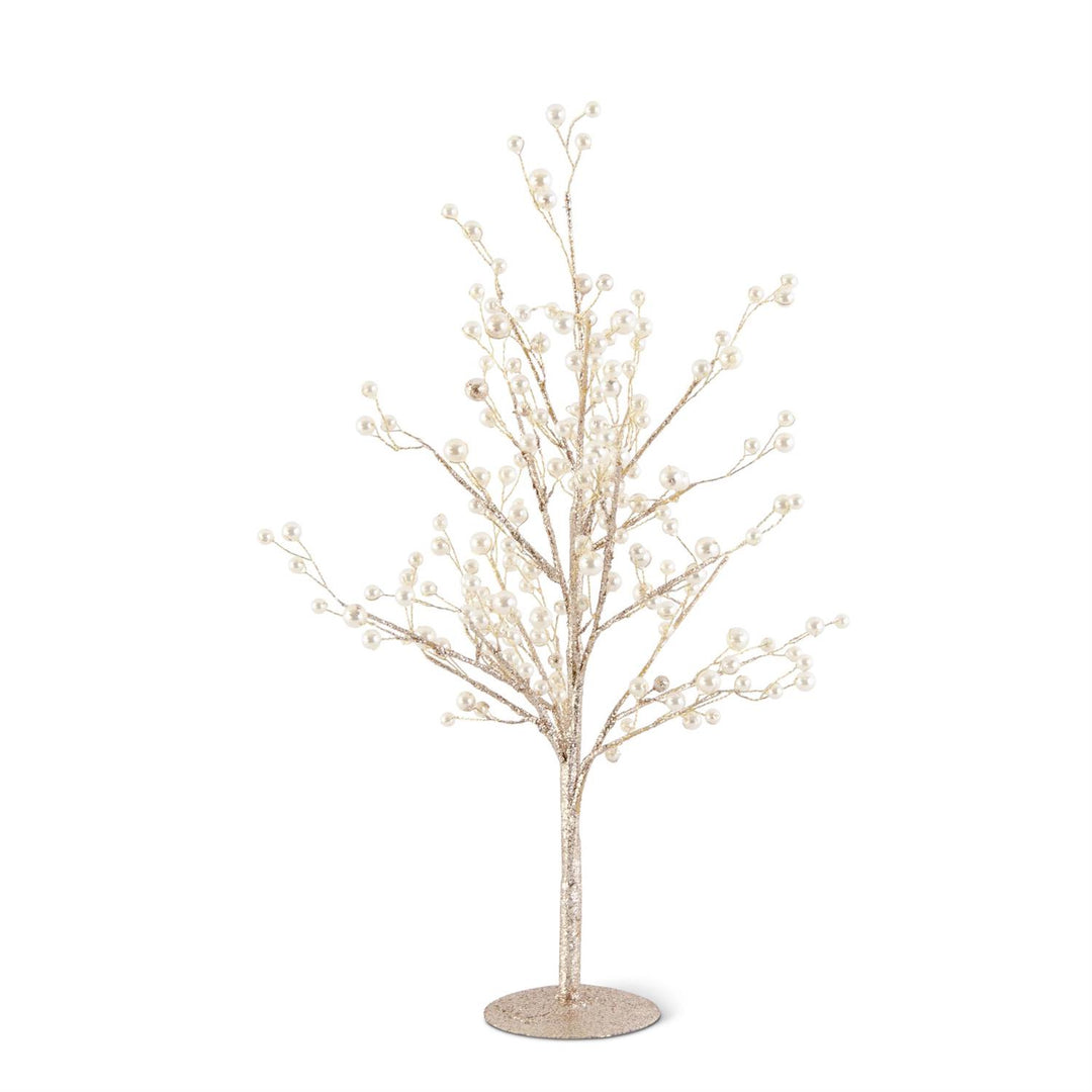 18" Gold Glittered Pearl Tree