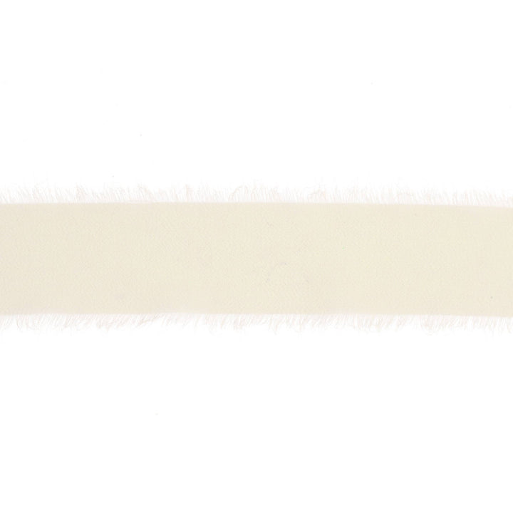 1.5" Frayed Edge Chiffon Cream Ribbon 10yd