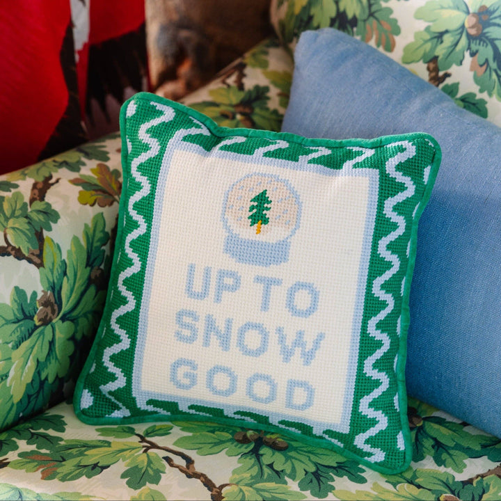 Snow Good Needlepoint Pillow