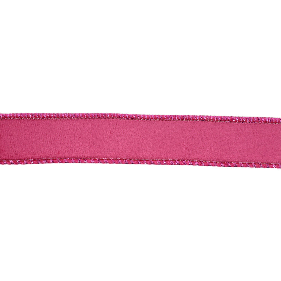 1" Reversible Velvet Wired Hot Pink Ribbon 10yd