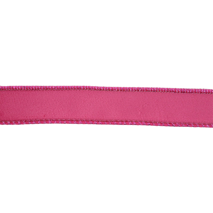 1" Reversible Velvet Wired Hot Pink Ribbon 10yd