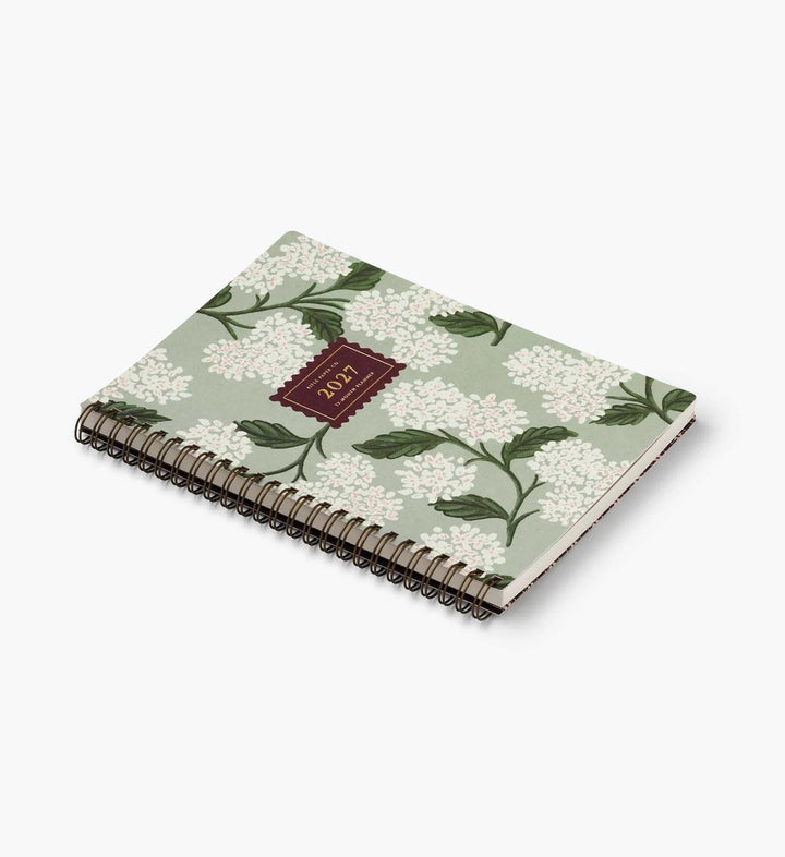 2027 Sage Hydrangea 12-Month Softcover Spiral Planner