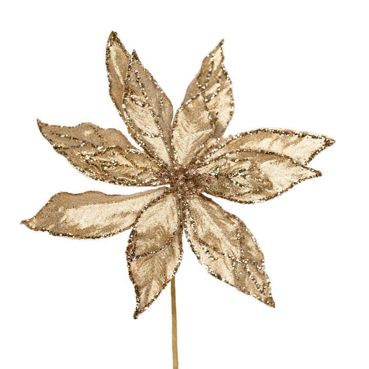 20" Champagne Glitter Poinsettia