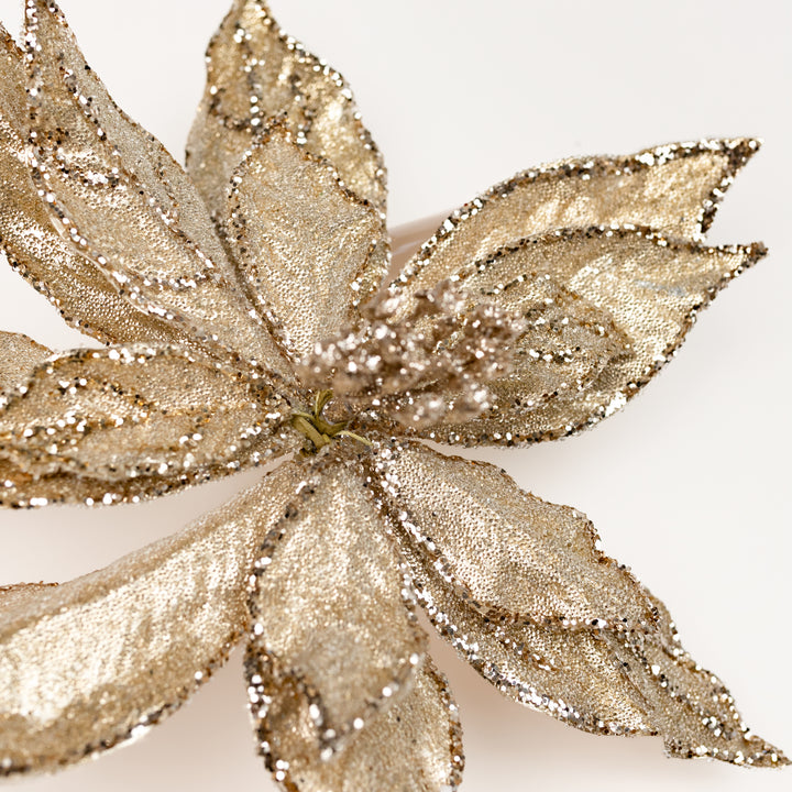 20" Champagne Glitter Poinsettia