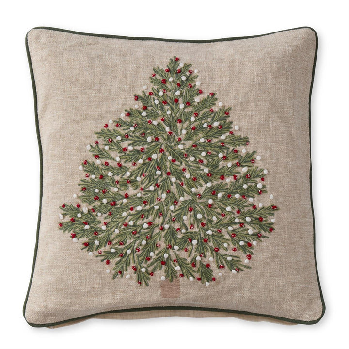 20" Embroidered Christmas Tree Pillow