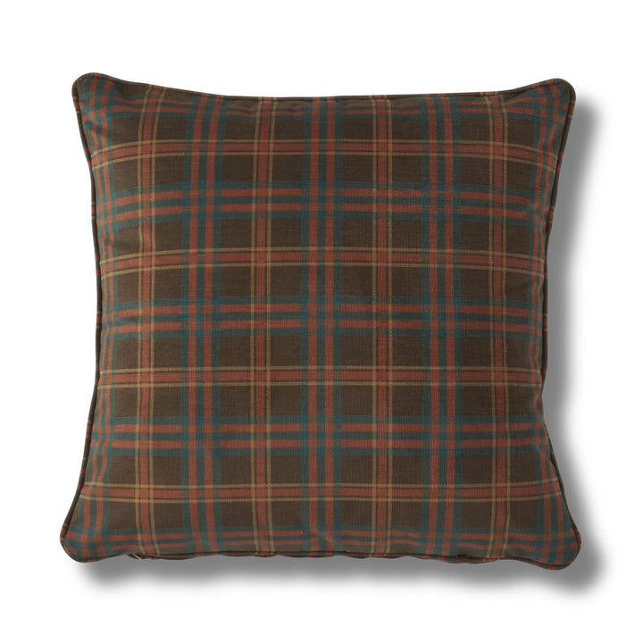 20" Chocolate Plaid Pillow