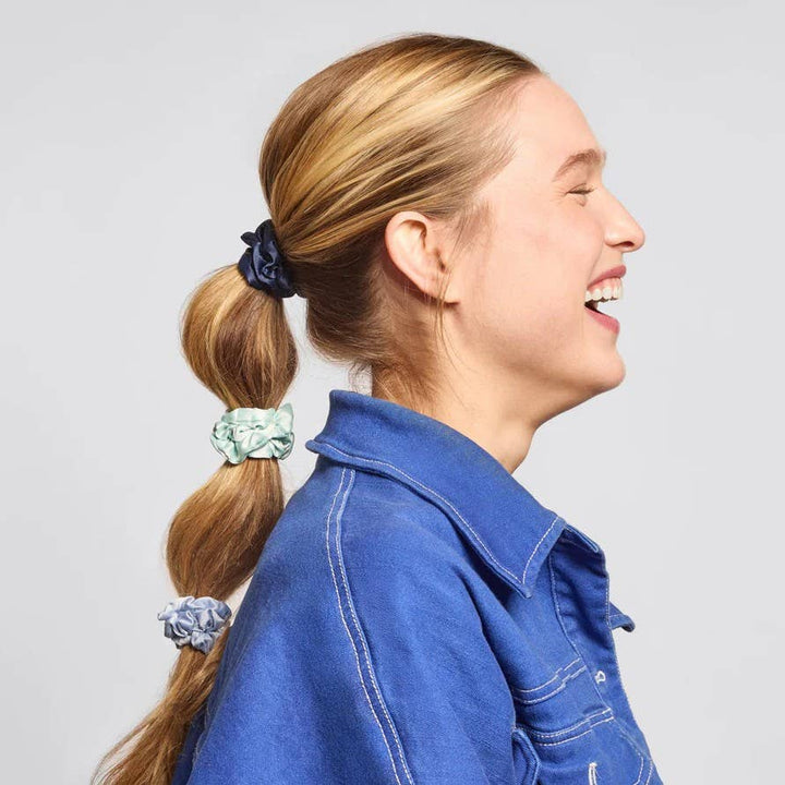 Garden Bouquet Satin Scrunchies, Set of 5