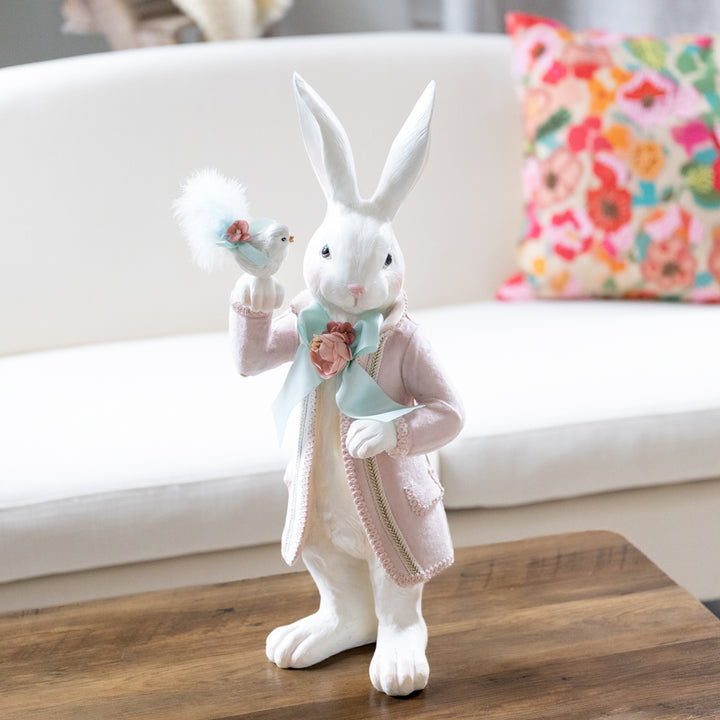 21" Resin Bunny with Bird