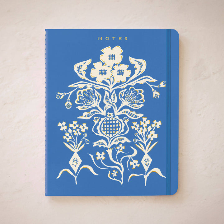 Blue Flower Notebook Trio