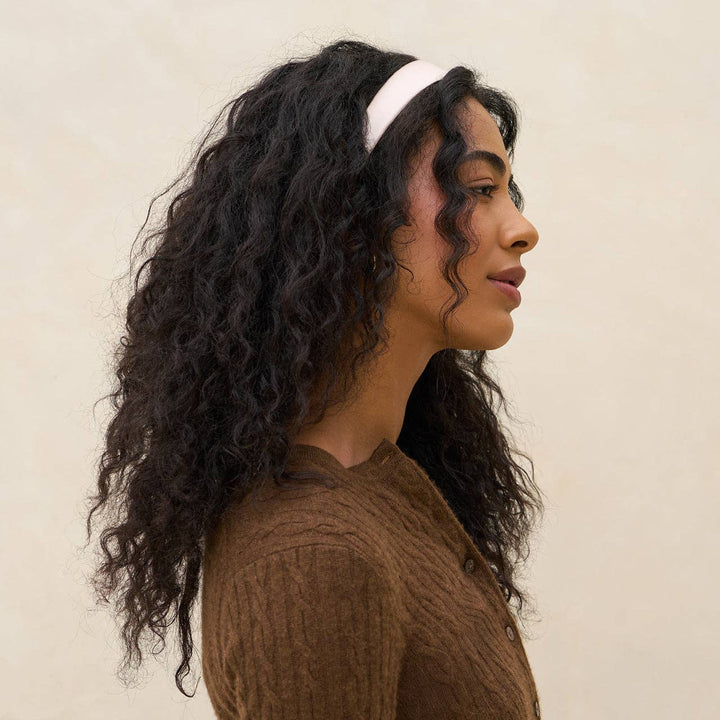 Cream & Camel Satin & Velvet Headband, Set of 2