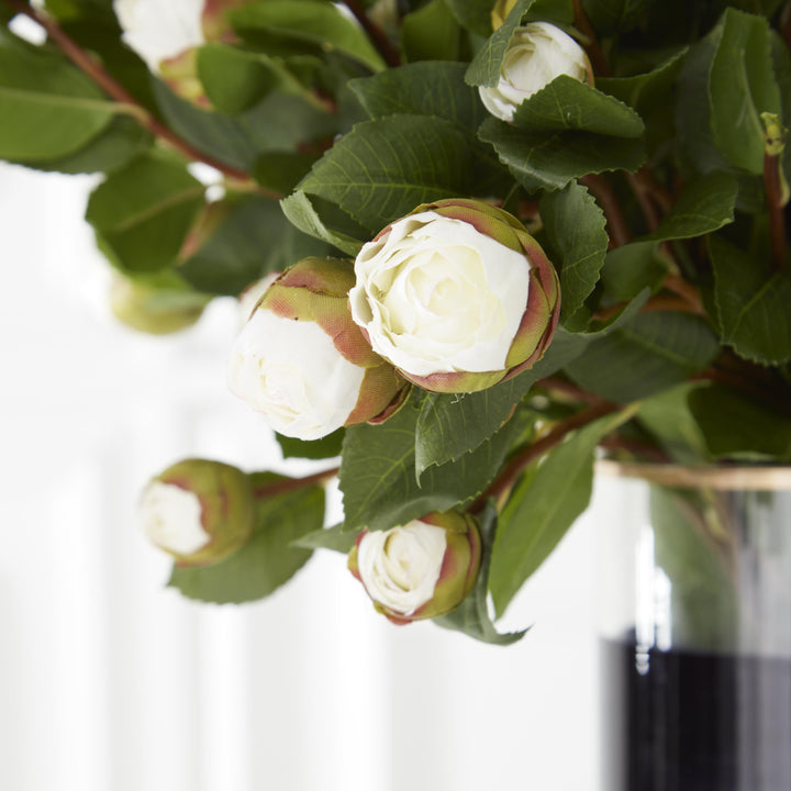 28" White Bud Peony Stem