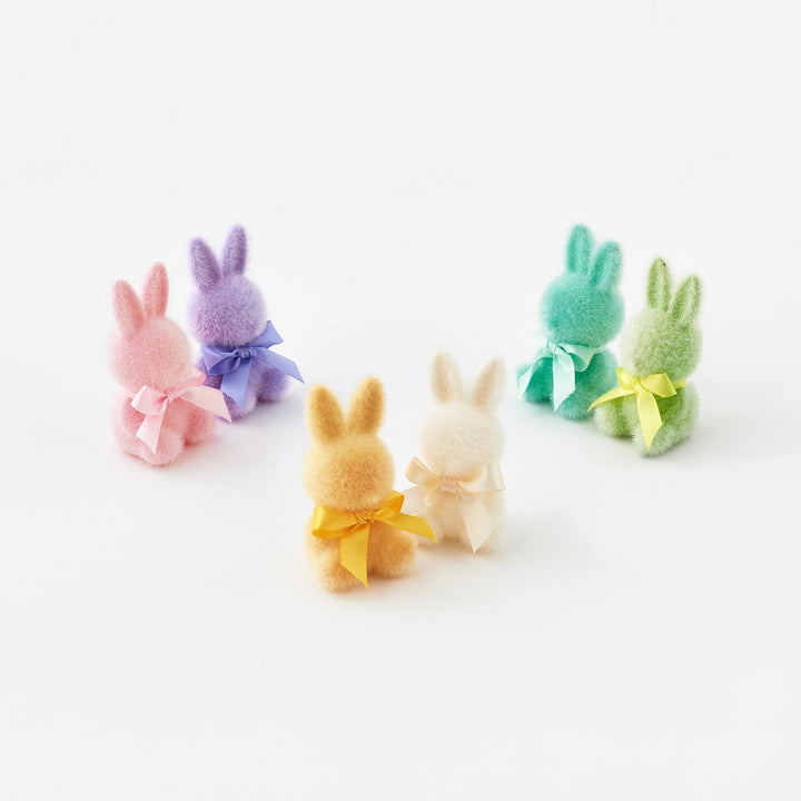3.75" Pastel Flocked Bunny