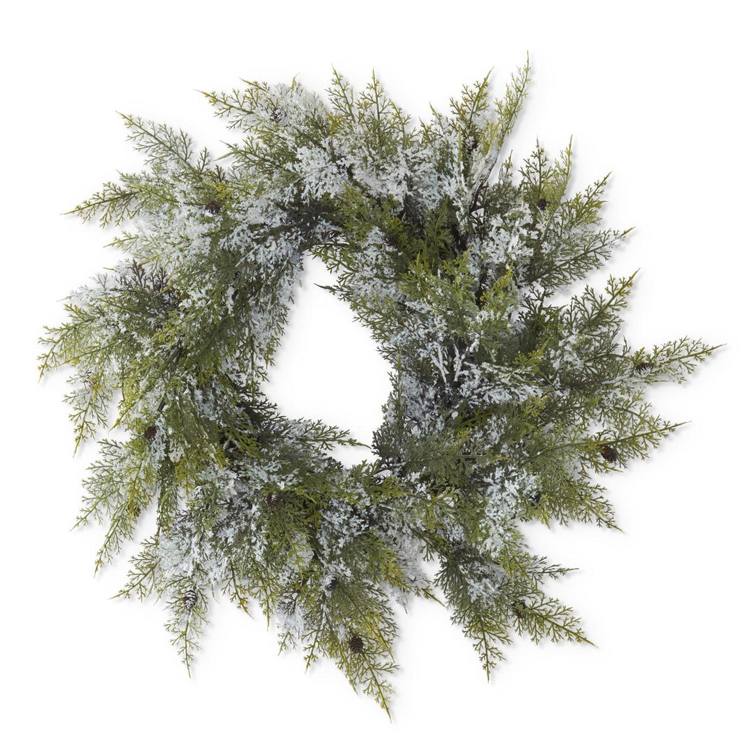 30.5" Snowy Cypress Wreath