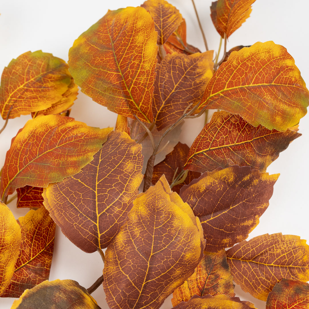 34" Yellow & Rust Birch Leaves Stem
