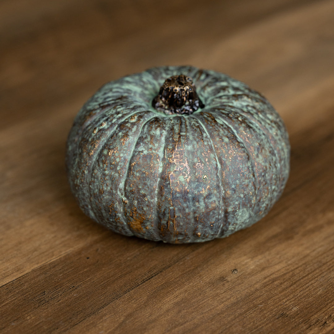 3" Copper Patina Pumpkin