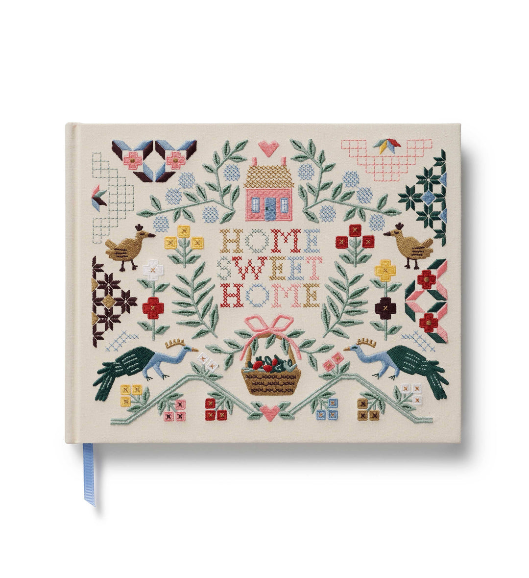 Home Sweet Home Embroidered Fabric Guest Book