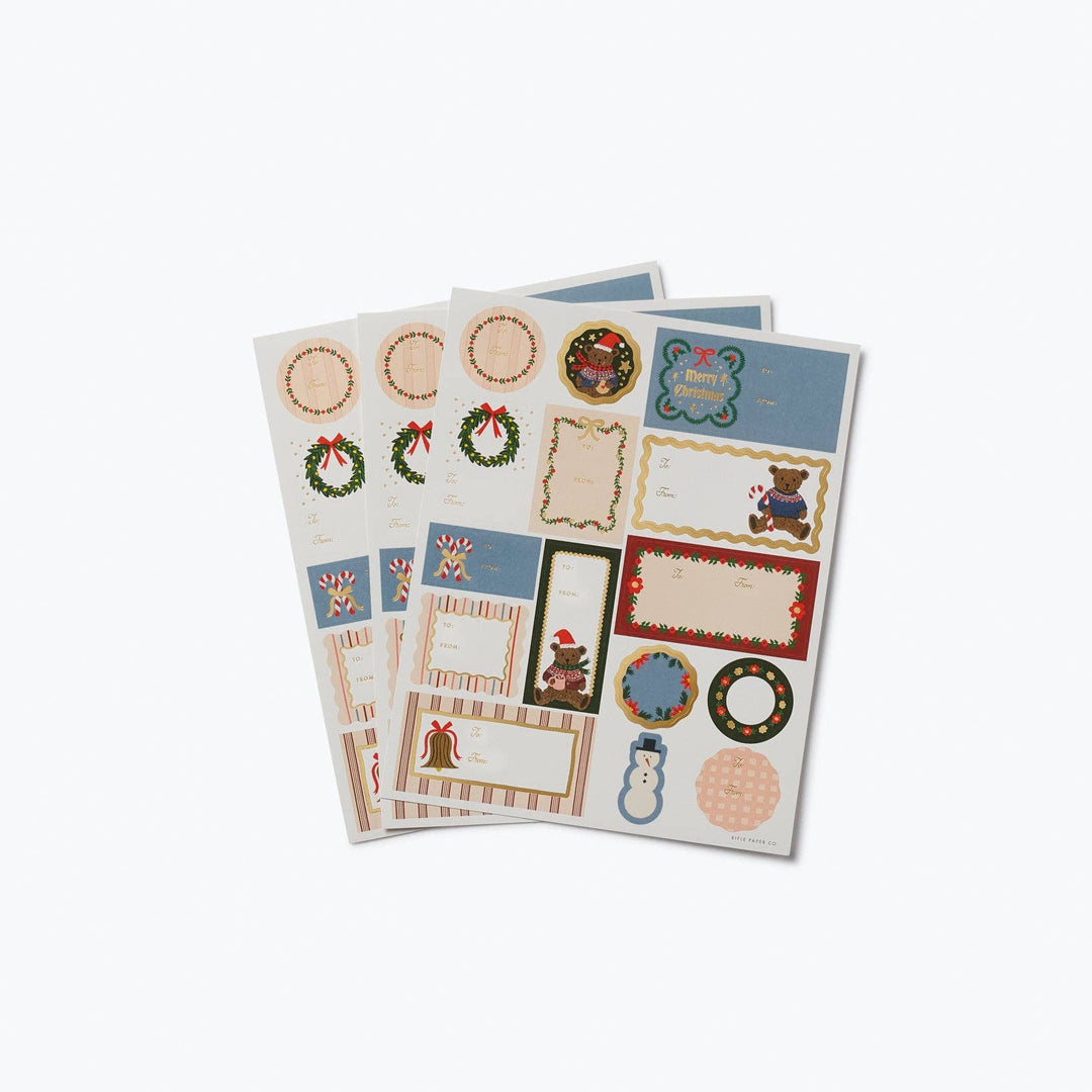 Beary Christmas Stickers &amp; Labels Set, Pack of 3