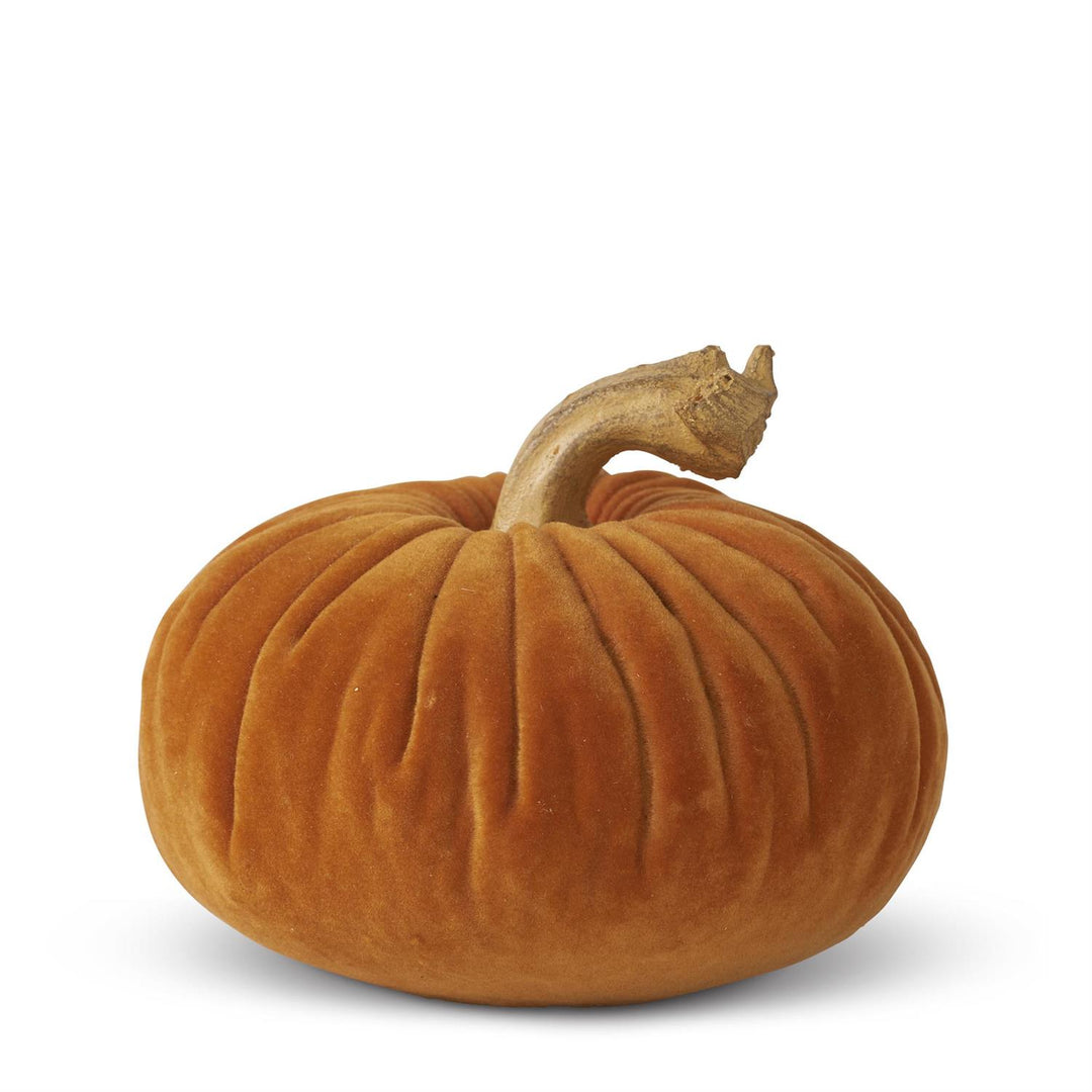 3" Orange Velvet Pumpkin