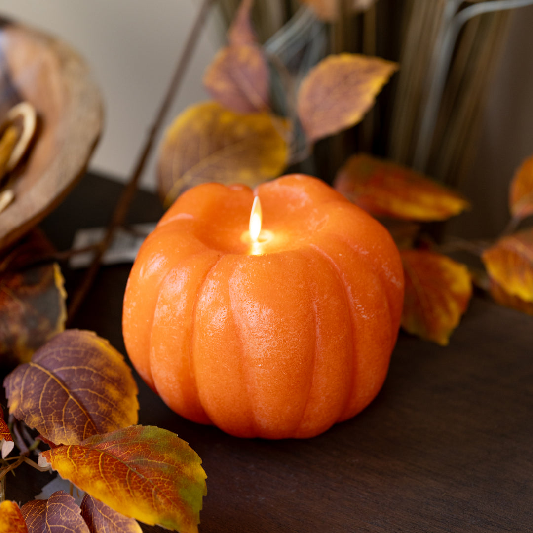 4.5" Orange Pumpkin Luminara Candle