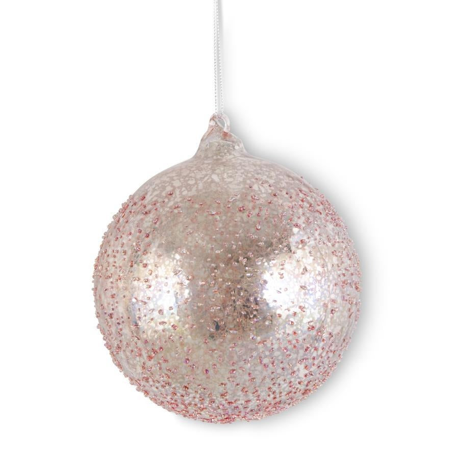 4.75" Light Pink Mercury Glass Ornament