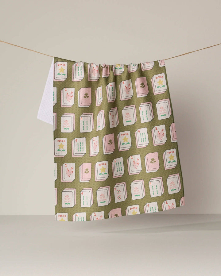 Flower Tiles Tea Towel