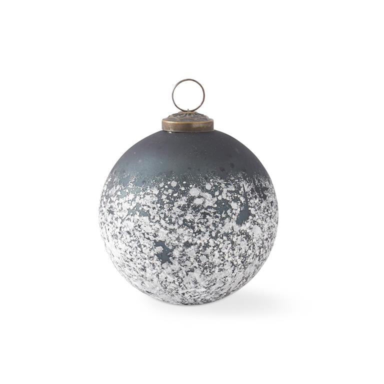 4" Dark Green & Speckle Glass Ornament
