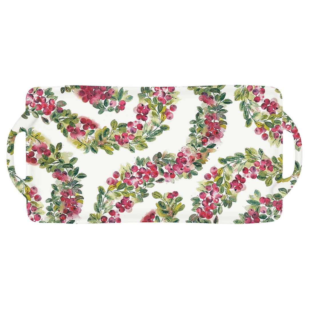 Cranberry Wreath Melamine Tray