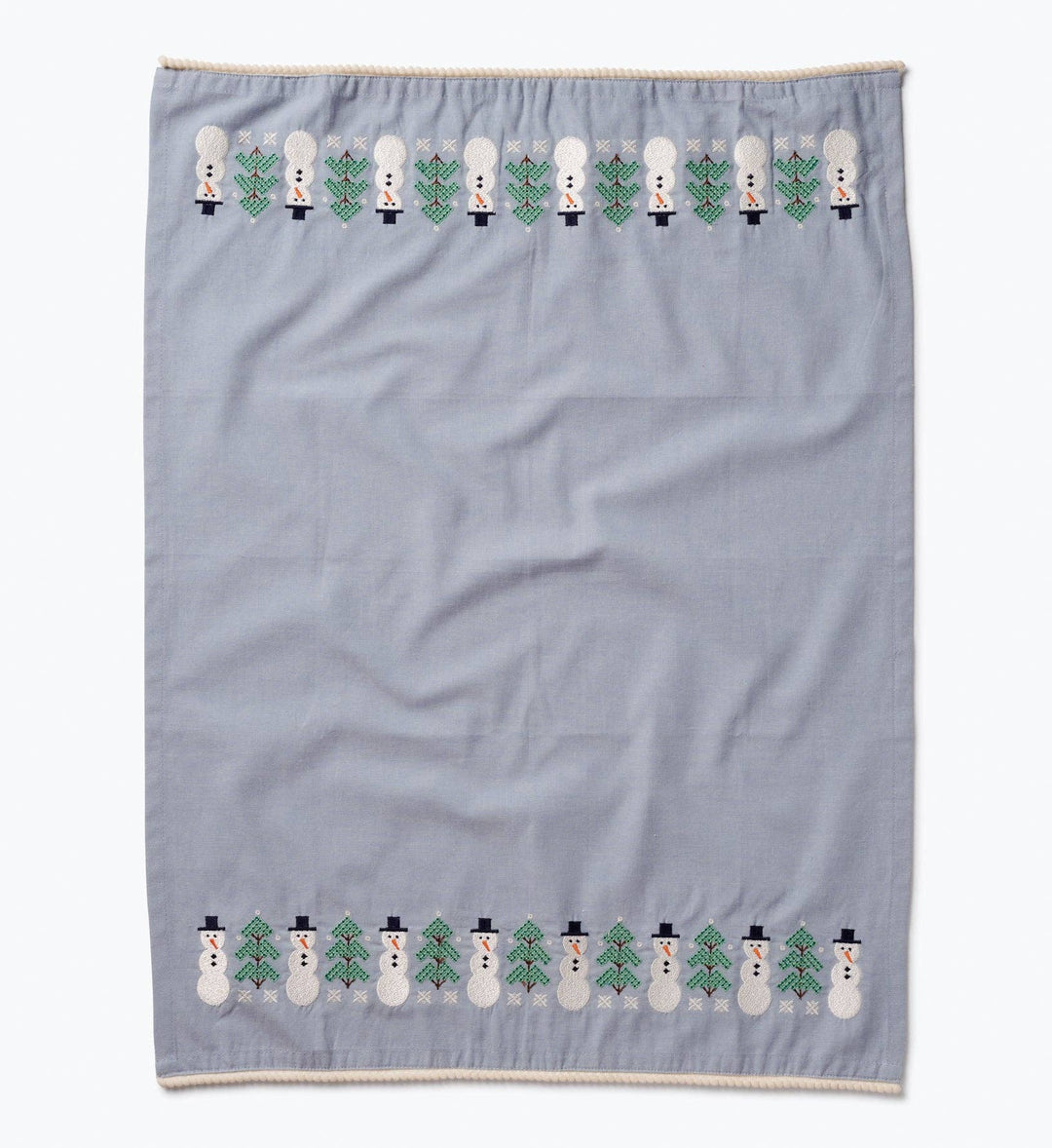 Snowman Embroidered Tea Towel