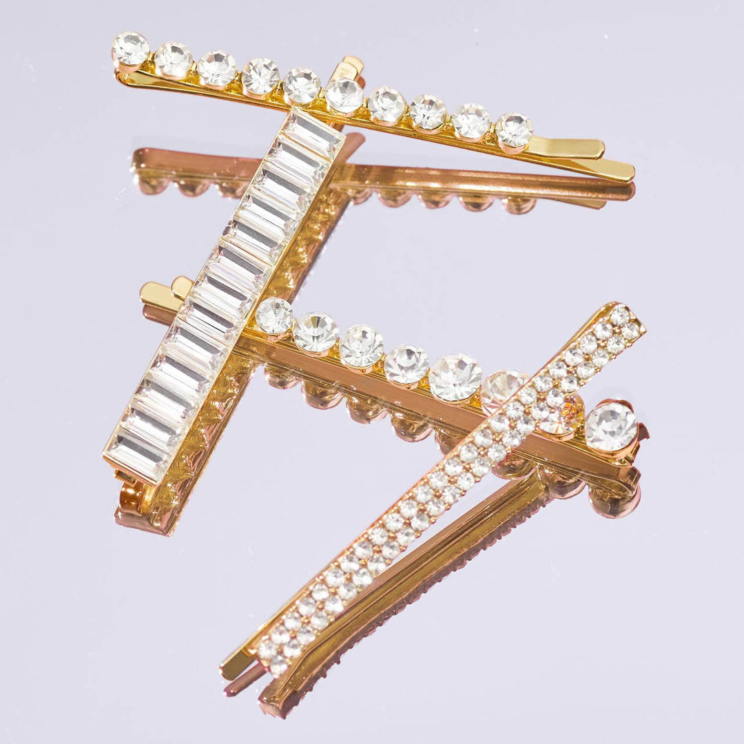 Rhinestone Assorted Bobby Pins, Set of 4