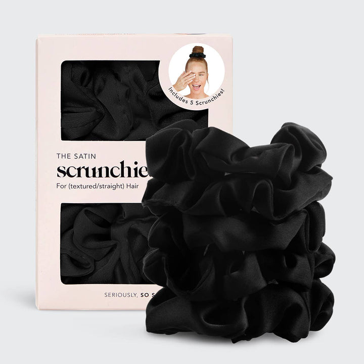 Black Satin Sleep Scrunchies Set