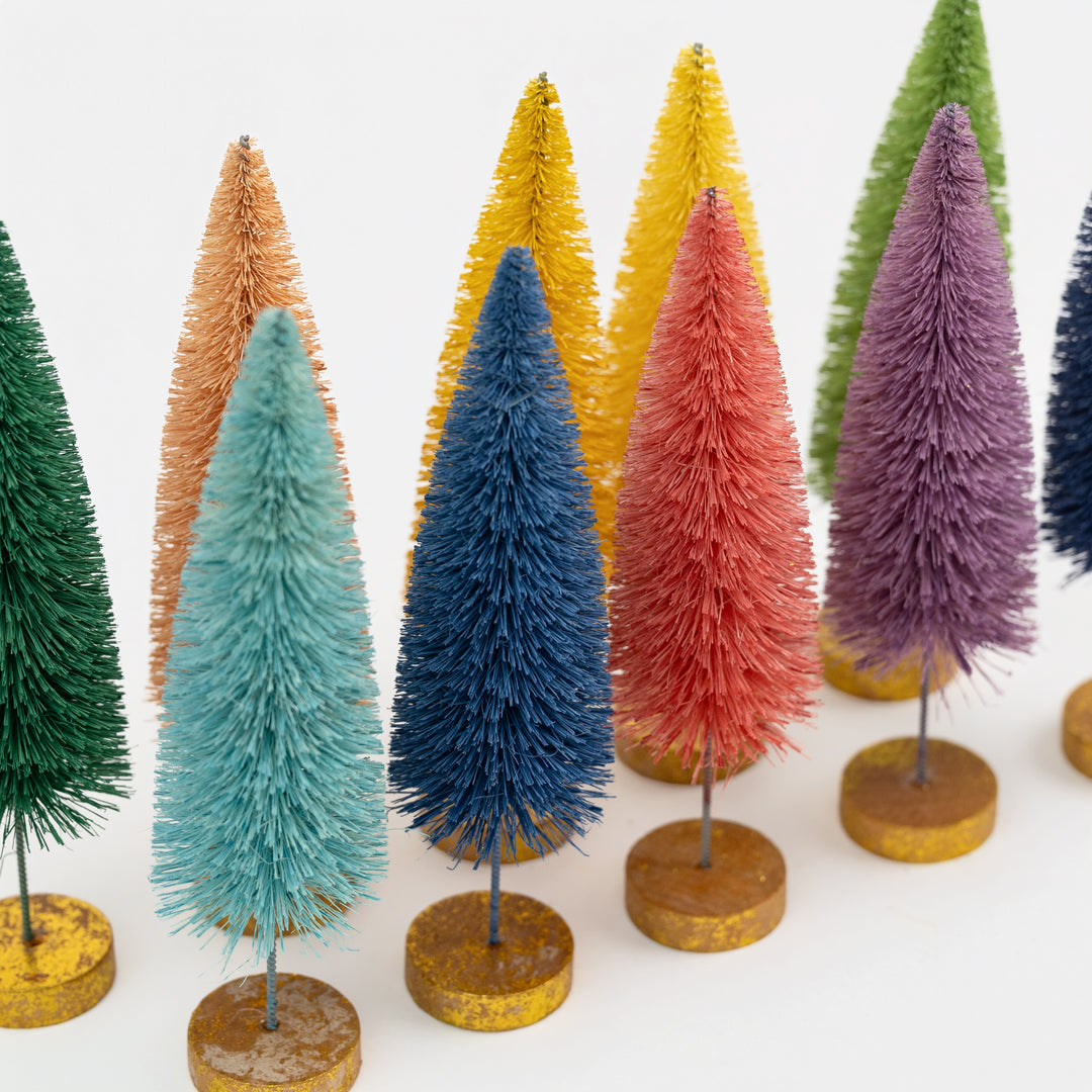 6" Spectrum Bottlebrush Tree Set