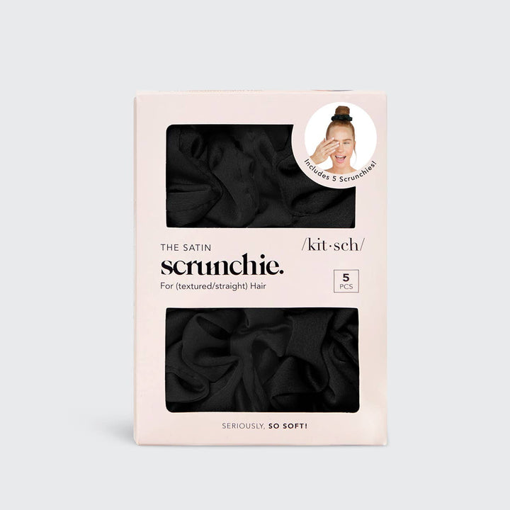Black Satin Sleep Scrunchies Set