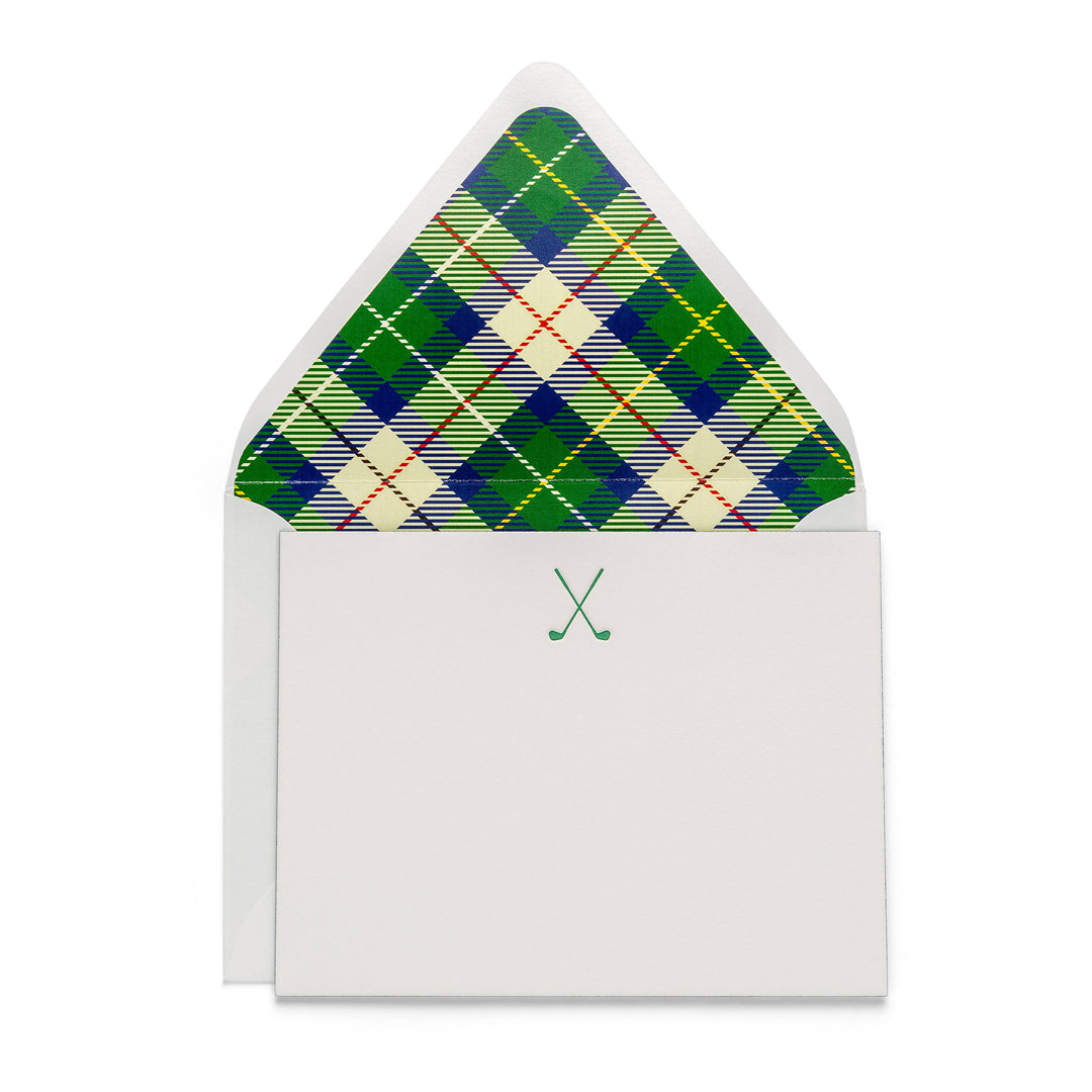 Golf Clubs Flat Notecard Set