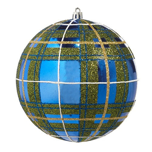 6" Blue Plaid Ornament