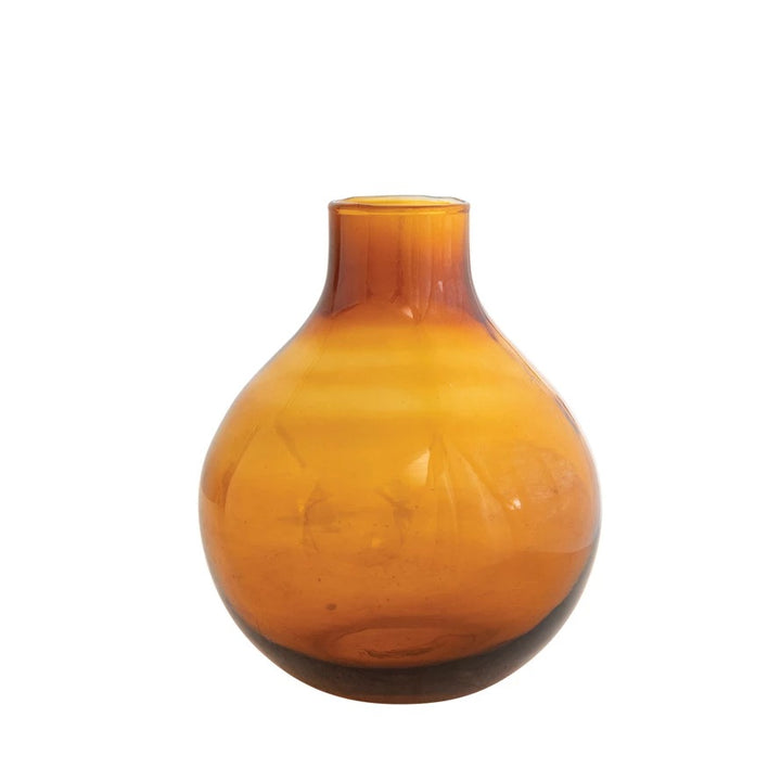 7.5" Amber Glass Vase