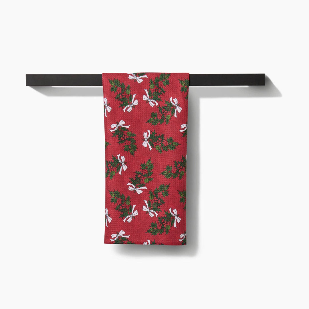 Christmas Berry Bow Tea Towel