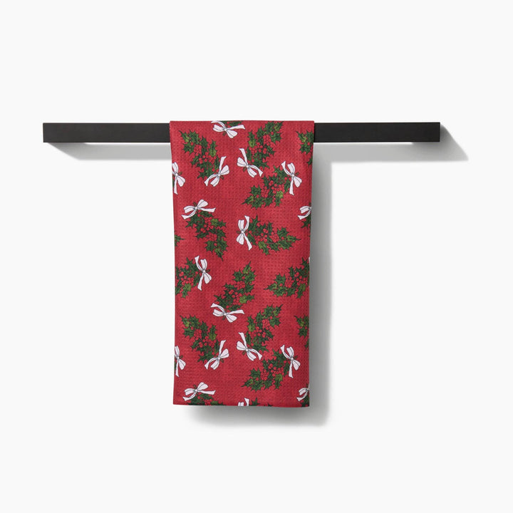 Christmas Berry Bow Tea Towel