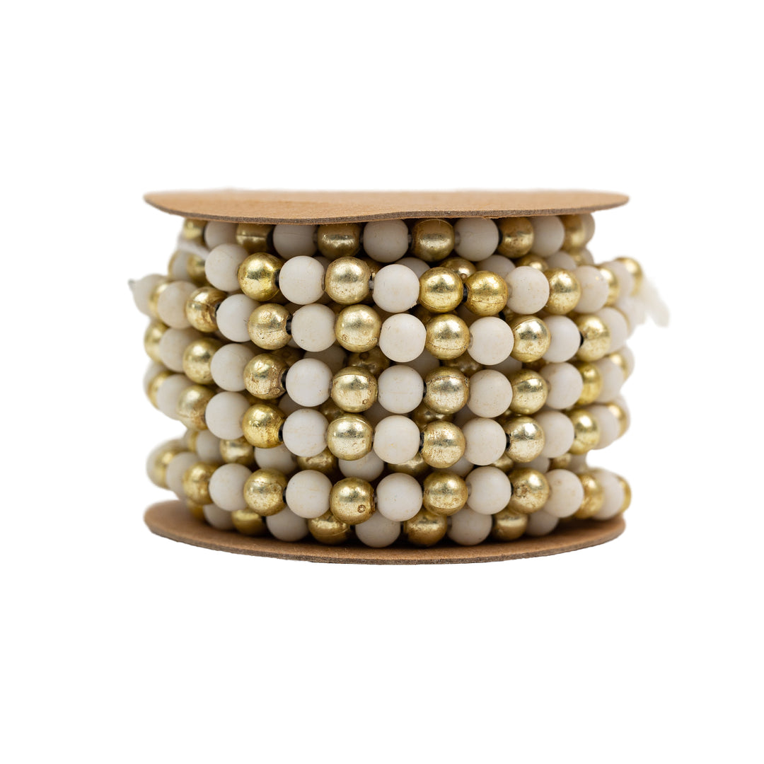 72" Champagne & White Bead Garland