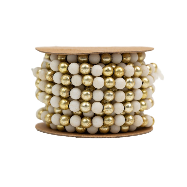72" Champagne & White Bead Garland